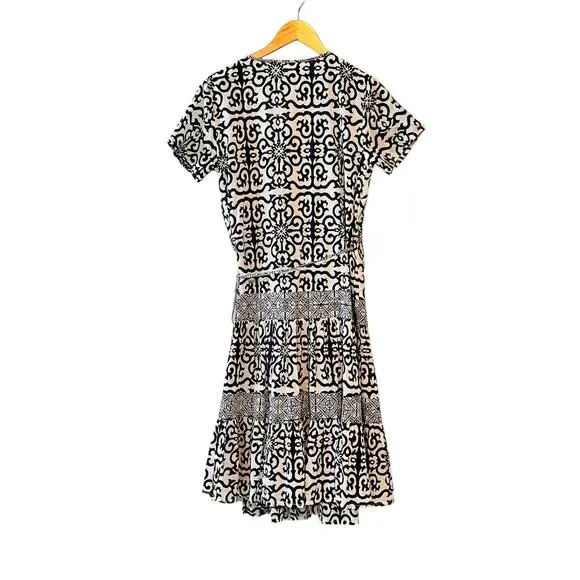 Roberta Roller Rabblt Printed Short Sleeve Wrap Dress Size S Small Blue - Picture 3 of 8